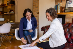 Sitting on chairs talking and reading